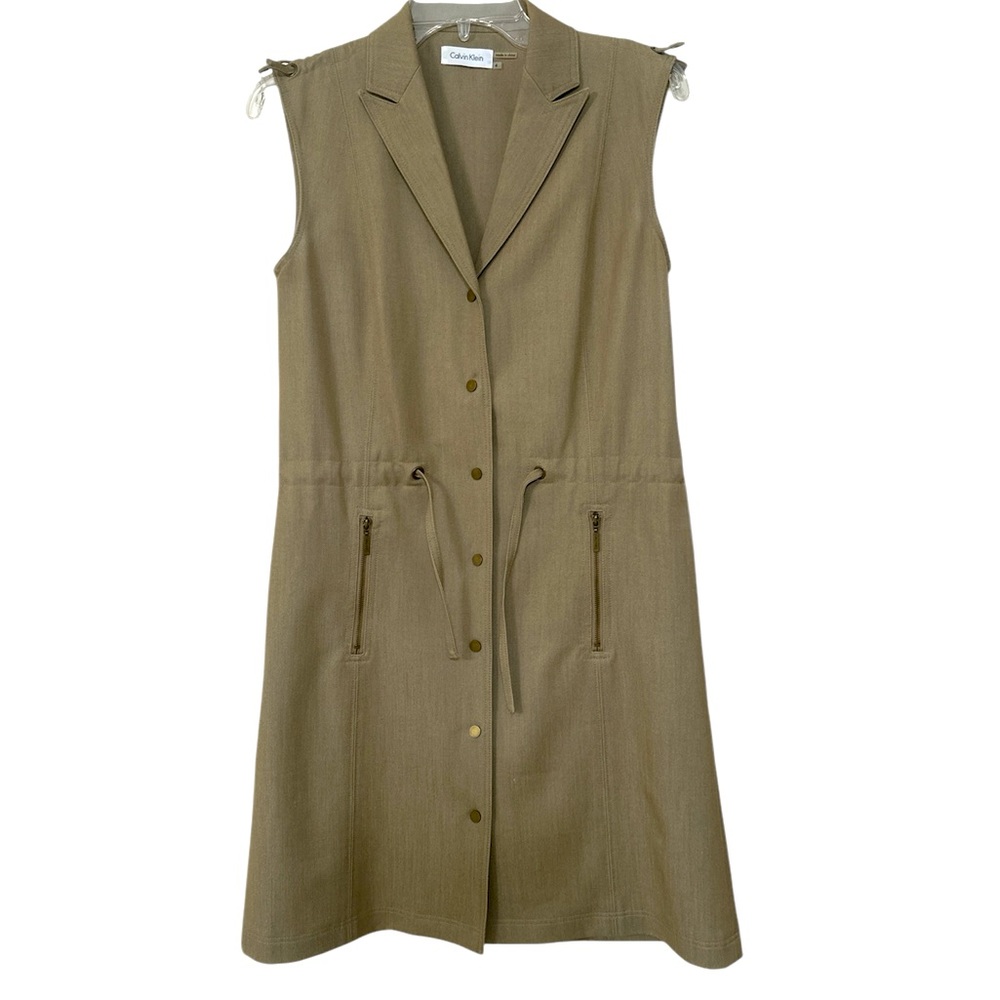 Calvin Klein sleeveless shirt dress khaki Size 4